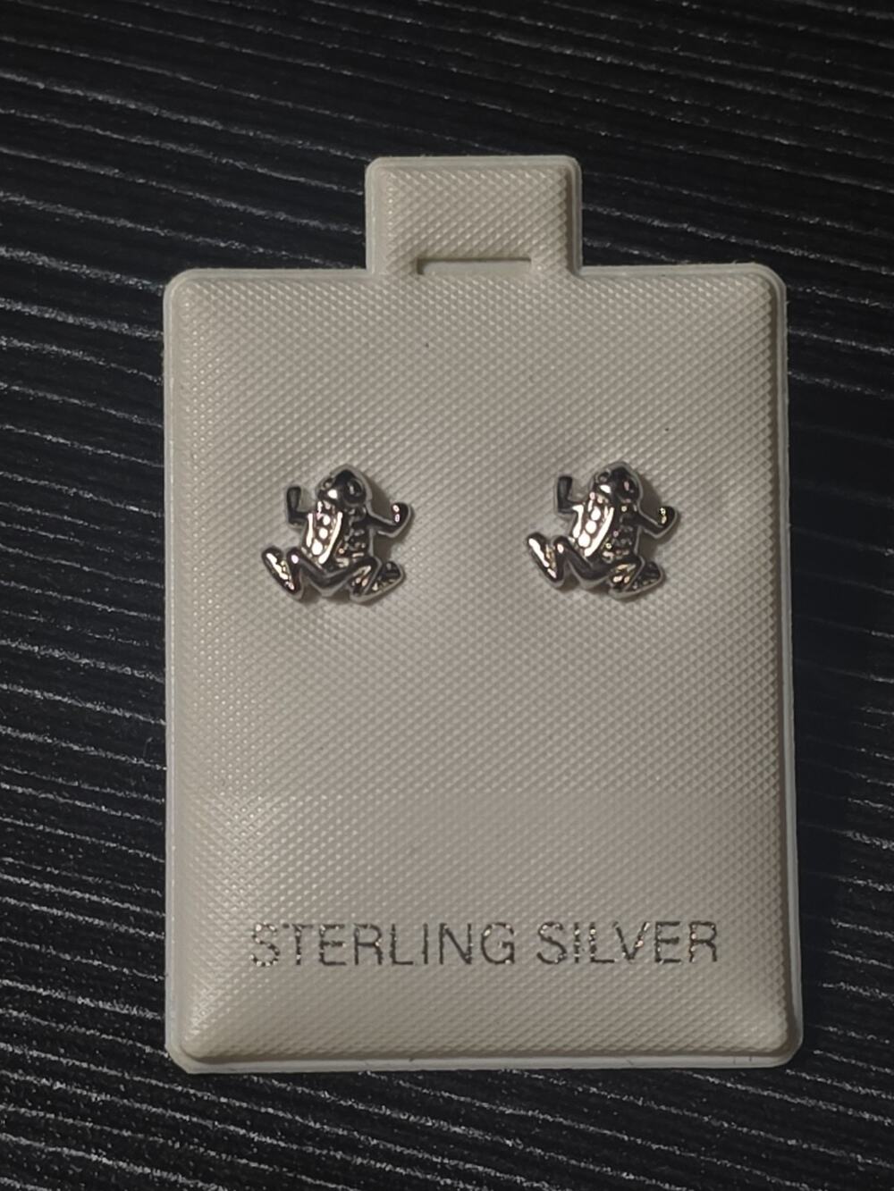 Sterling Silver 925 Small Frog Stud Post Earrings Pierced New Animal Amphibians